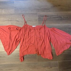 Nordstrom top - exposed shoulders and flowy sleeve